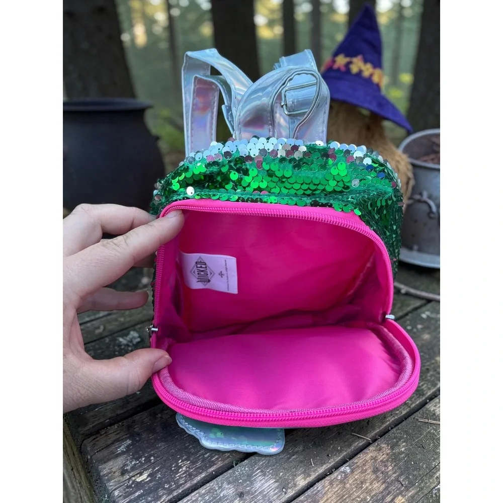 Wicked Movie Glinda Elphaba Mini Backpack Sequin Green Pink‎ Universal Studios